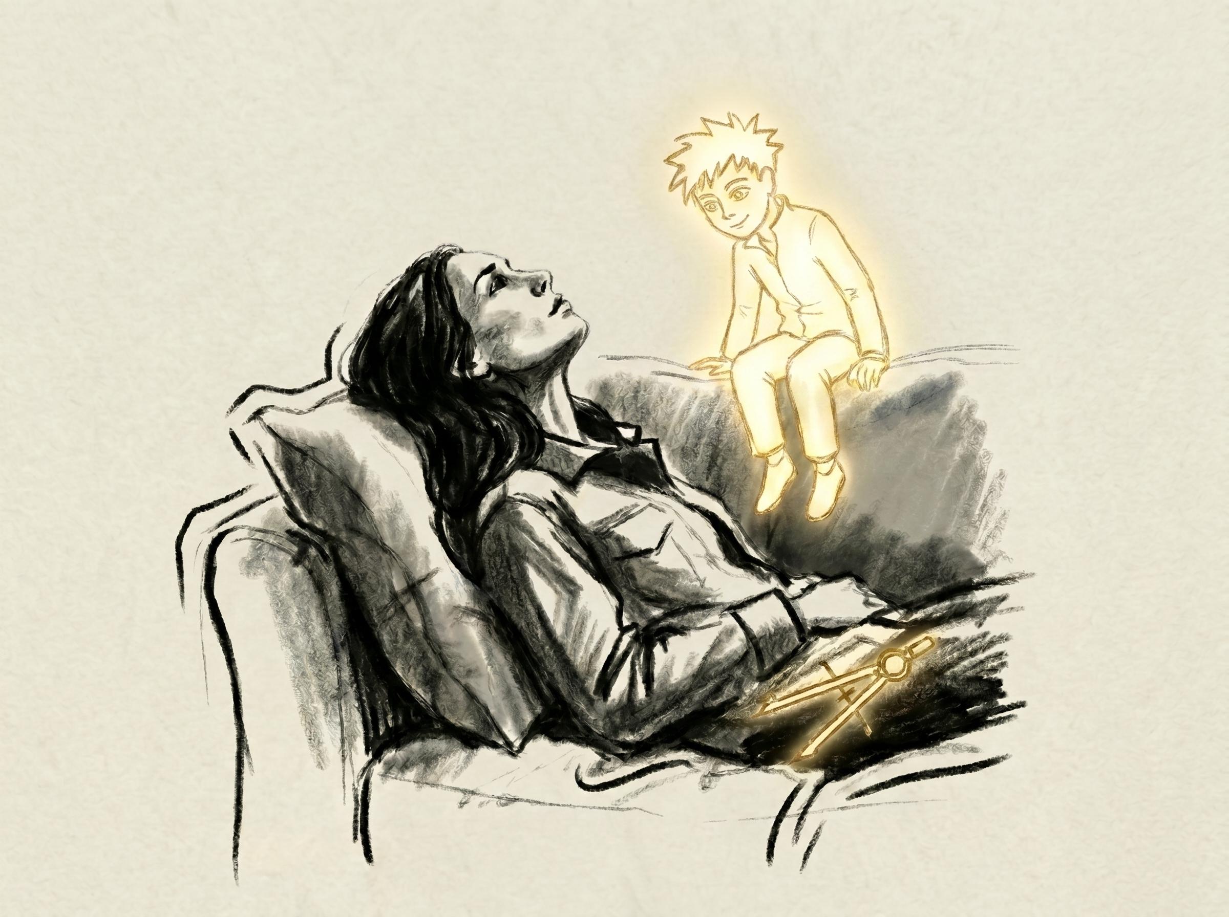 Hilde und Ich — Hilde sitzt auf der Lehne, ICH liegt auf der Couch
